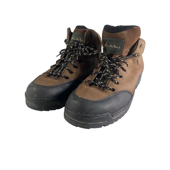 Thom McAn Men's Brown Leather Combat Boots Size 13 Lace Up - Picture 1 of 9